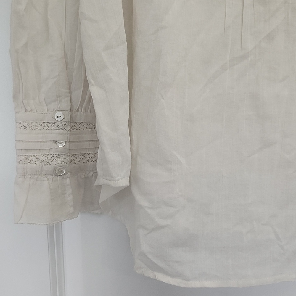 Sundance Elegant White Women's Blouse Petite Large - Picture 8 of 13